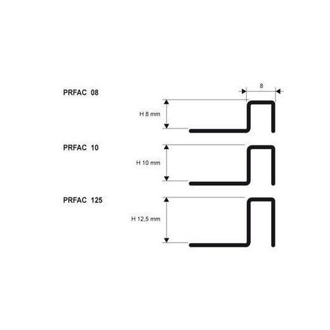 PRFAC 10 - Профиль для пола PROFINAL H= 10 мм, полированная сталь AiSi 304, длина 2700 м