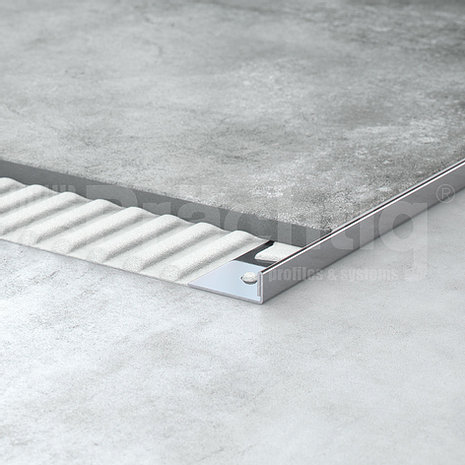 ZKL 08 P 2700 AiSi 304 L-образный профиль для плитки до 08 мм, полиров сталь AiSi 304, длина 2700 мм