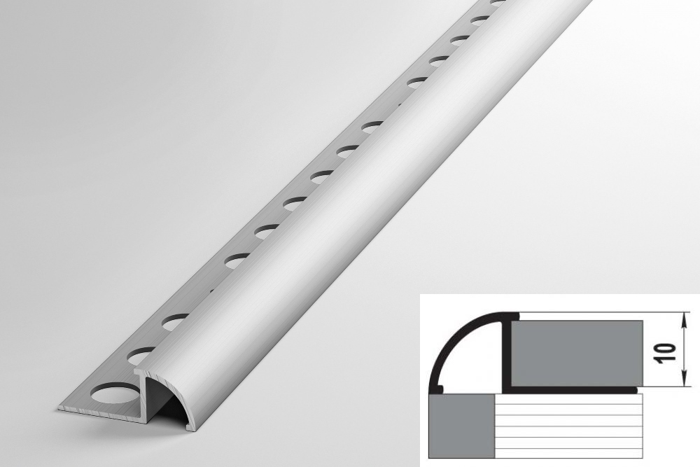 ПК 10.2700.01л Профиль для пликти до 10 мм, алюминий анодированный, цвет серебро, длина 2700 мм
