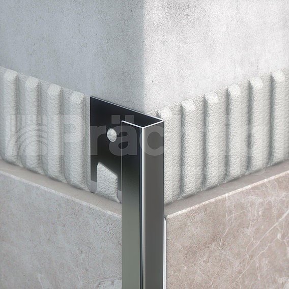 ZK 06 P 2700 AiSi 304 П-образный профиль для плитки до 6 мм, полирован сталь AiSi 304, длина 2700 мм