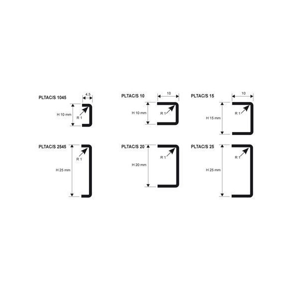 PLTAСS 25 П-образный профиль PROLISTEL ACC H= 25 мм, шлифованная сталь AiSI 304, длина 2700 мм