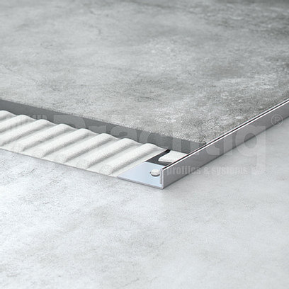 GL 06 EP 270 AiSi430 L-образный профиль для плитки H=06 мм, полир сталь марки AiSi430, длина 2700 мм