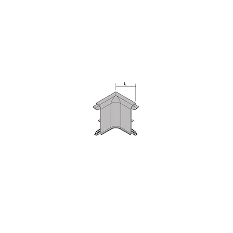 PKAGI 80 - Угол (внутренний) для плинтуса PROSKIRTING 16х80 мм, ПВХ окрашенный, цвет серебро