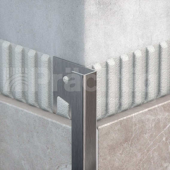 ZK 10 S 2700 AiSi 304 П-образный профиль для плитки до 10 мм, шлифован сталь AiSi 304, длина 2700 мм