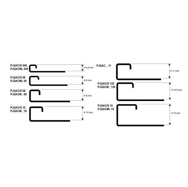 PJQACS 08 - Профиль PROJOLLY SQUARE H= 8 мм, сатинированная сталь AiSi 304, длина 2700 мм