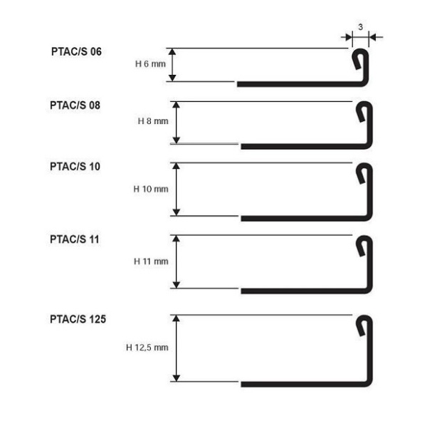 PTACS 10 L-образный профиль PROTERMINAL H= 10 мм, сатинированная сталь марки AiSi 304, длина 2700 мм