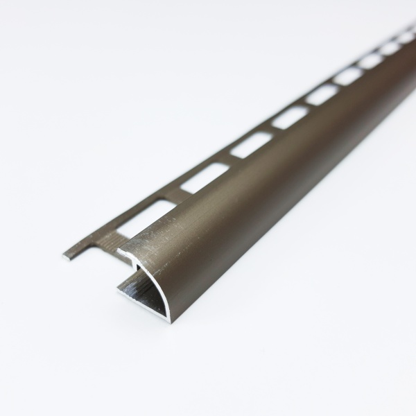ПК 03-9.2700.04л Профиль 1/4 круга для плитки до 9 мм, алюминий анодиров, цвет бронза, длина 2700 мм