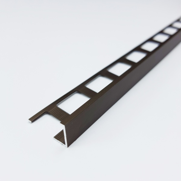 ПК 01.2700.04л L-профиль для плитки до 10 мм, алюминий анодированный, цвет бронза, длина 2700 мм