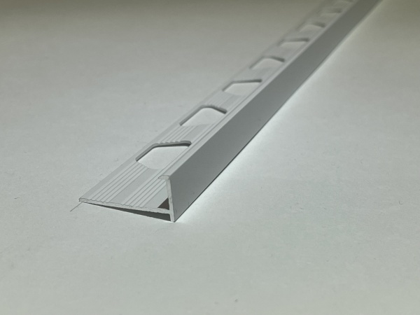 ПО-203 Г-профиль под плитку H= 12 мм, алюминий матовый, цвет белый муар, длина 2700 мм