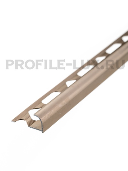 В-образный профиль для плитки до 10 мм, алюминий глянец, цвет шампань, длина 2700 мм