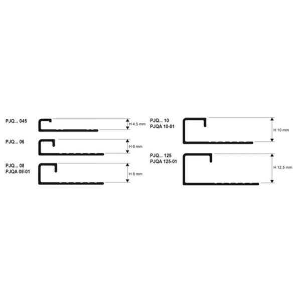 PJQA 10-CR Профиль для облицовок PROJOLLY SQUARE H= 10 мм, алюминий, цвет чёрный креп, длина 2700 мм