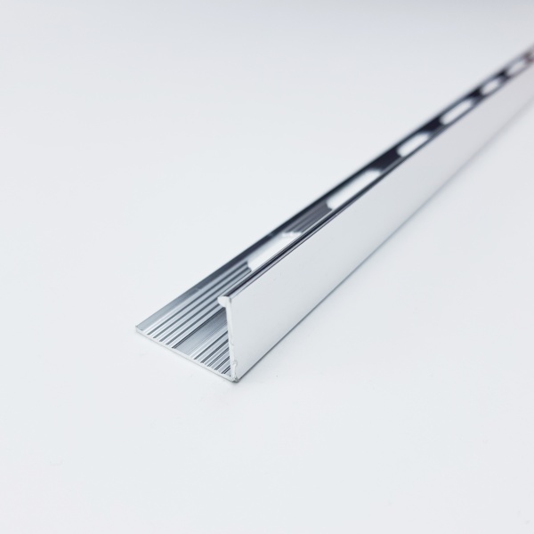 ПО-Г8.01 L-образный профиль для плитки до 8 мм, алюминий глянец, цвет серебро, длина 2700 мм