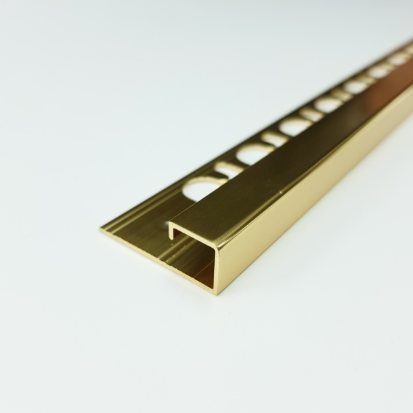 PJQSBO 10 - Профиль PROJOLLY SQUARE H= 10 мм, алюминий блестящий, цвет золото, длина 2700 мм