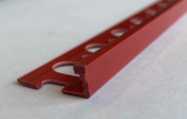 PT 08-10 L-образный профиль PROTERMINAL H= 08 мм, ПВХ окрашенный, цвет красный, длина 2700 мм